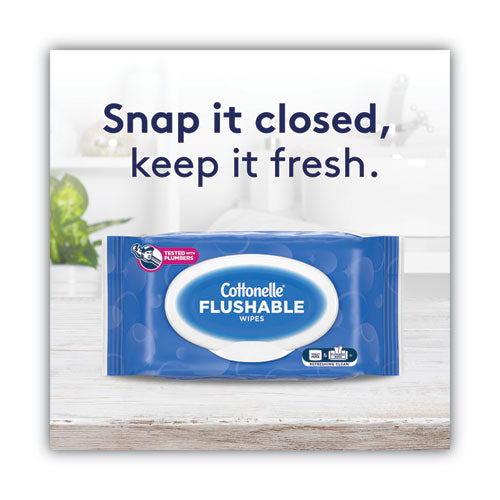 Fresh Care Flushable Cleansing Cloths, 1-ply, 3.73 X 5.5, White, 84/pack
