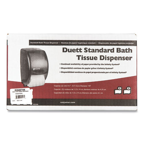 Duett Standard Bath Tissue Dispenser, 2 Roll, 7.5 X 7 X 12.75, Black Pearl