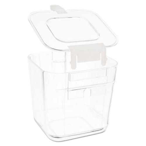 Stackable Caddy Organizer With S, M And L Containers, Plastic, 10.5 X 14 X 6.5, White Caddy/clear Containers