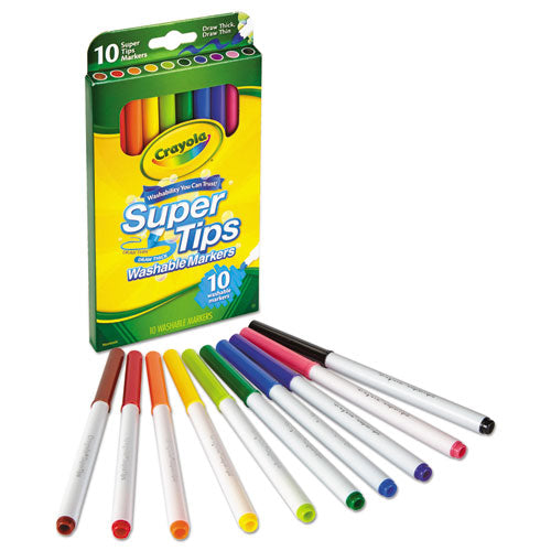 Super Tips Washable Markers, Fine/Broad Bullet Tips, Assorted Colors,  100/Set