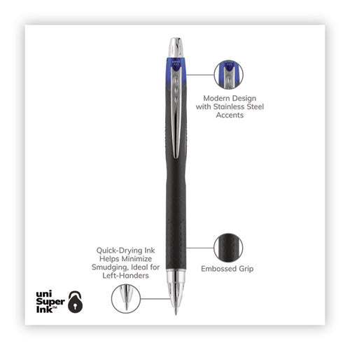 Jetstream Retractable Ballpoint Pen, Bold 1 Mm, Blue Ink, Black Barrel