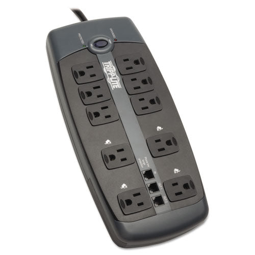 Protect It! Surge Protector, 12 Ac Outlets, 8 Ft Cord, 2,880 J, Black