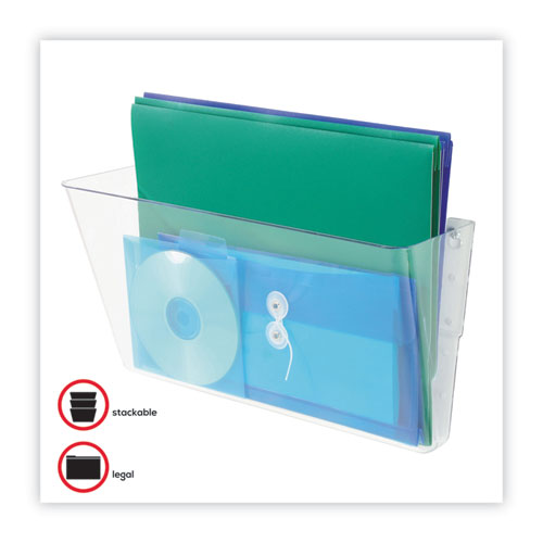 Stackable Docupocket Wall File, Legal Size, 16.25" X 4" , Clear