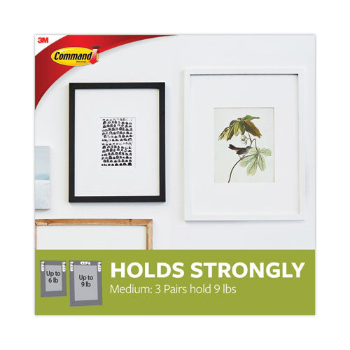 Picture Hanging Strips, Cabinet Pack, Removable, Holds Up To 6 Lbs Per Pair, 0.75 X 2.75, White, 4/set, 50 Sets/carton