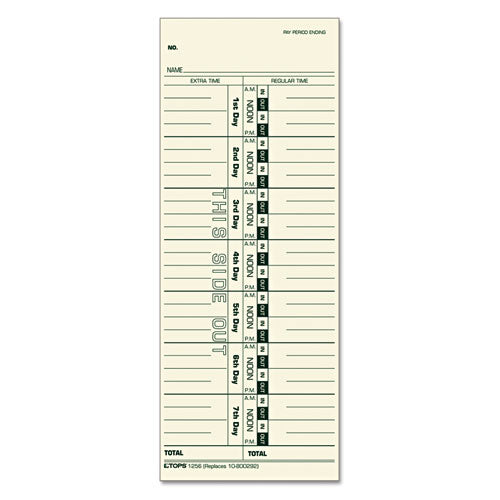 Time Clock Cards, Replacement For K14-15, Two Sides, 3.38 X 8.25, 500/box