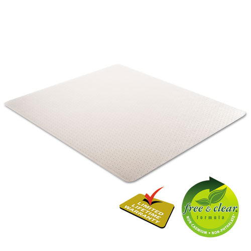 Duramat Moderate Use Chair Mat, Low Pile Carpet, Flat, 46 X 60, Rectangle, Clear