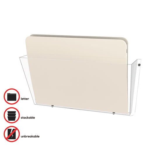 Unbreakable Docupocket Wall File, Letter Size, 14.5" X 3" X 6.5", Clear