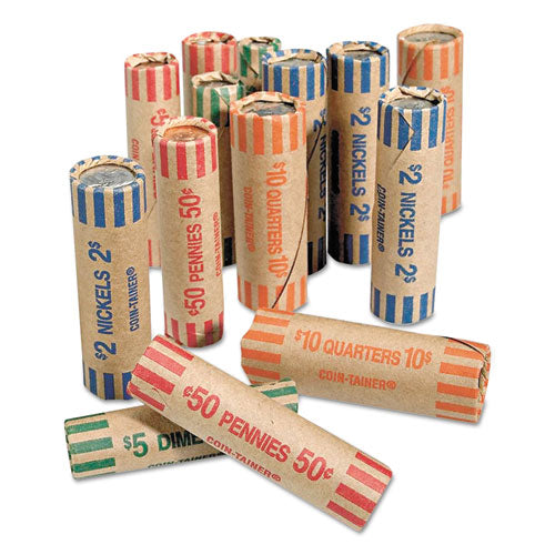Preformed Tubular Coin Wrappers, Nickels, $2, 1000 Wrappers/box