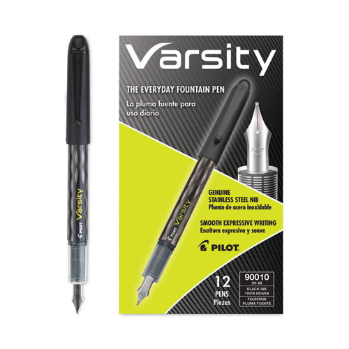 Varsity Fountain Pen, Medium 1 Mm, Black Ink, Gray Pattern Wrap