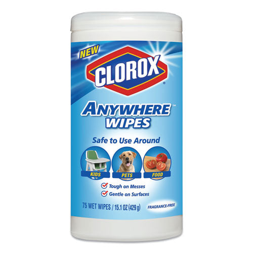Disinfecting Wipes, 1-ply, 7 X 7.75, Crisp Lemon, White, 75/canister, 6 Canisters/carton