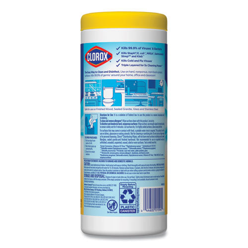 Disinfecting Wipes, 7 X 8, Crisp Lemon, 35/canister