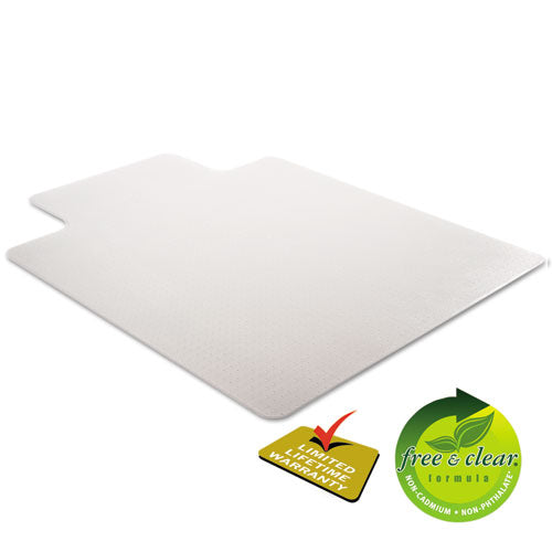 Supermat Frequent Use Chair Mat, Med Pile Carpet, Flat, 36 X 48, Lipped, Clear