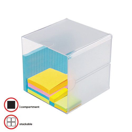 Stackable Cube Organizer, 1 Compartment, 6 X 6 X 6, Plastic, Clear