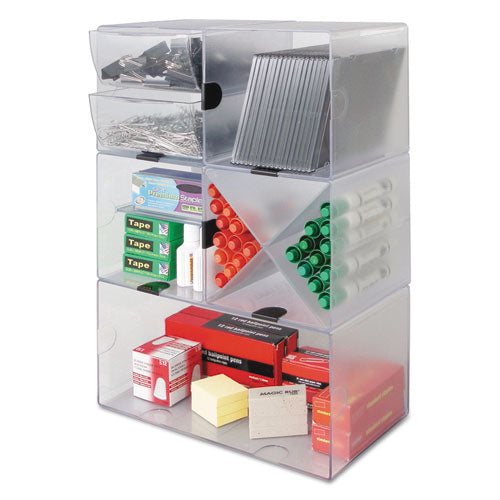 Stackable Cube Organizer, 1 Compartment, 6 X 6 X 6, Plastic, Clear