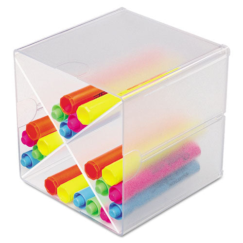 Stackable Cube Organizer, 1 Compartment, 6 X 6 X 6, Plastic, Clear