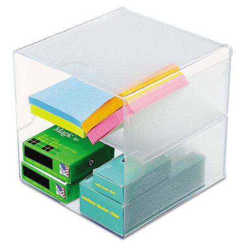 Stackable Cube Organizer, 1 Compartment, 6 X 6 X 6, Plastic, Clear