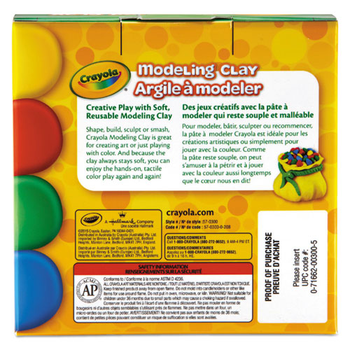 Modeling Clay Assortment, 4 Oz Of Each Color Blue/green/red/yellow, 1 Lb