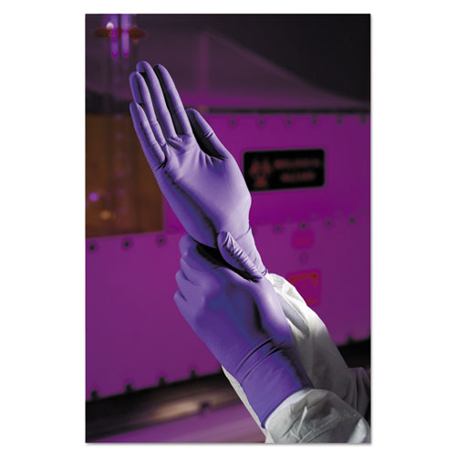 Purple Nitrile Exam Gloves, 242 Mm Length, Small, Purple, 100/box