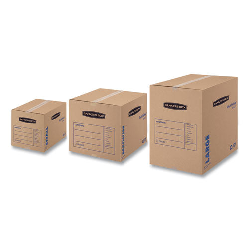 Smoothmove Basic Moving Boxes, Regular Slotted Container (rsc), Medium, 18" X 18" X 16", Brown/blue, 20/bundle