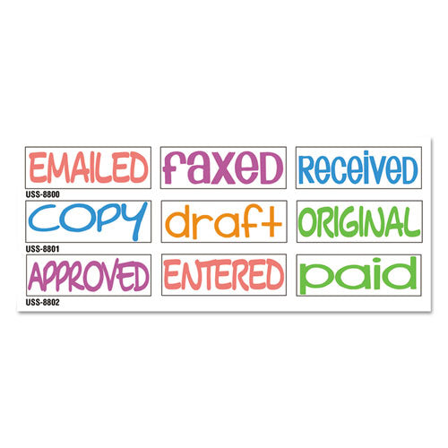 Interlocking Stack Stamp, Copy, Draft, Original, 1.81" X 0.63", Assorted Fluorescent Ink