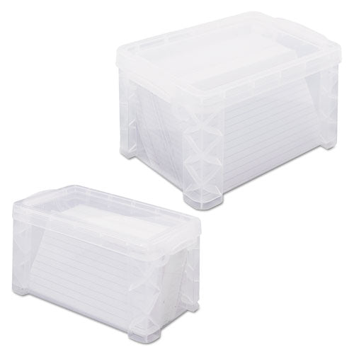 Super Stacker Storage Boxes, Holds 500 4 X 6 Cards, 7.25 X 5 X 4.75, Plastic, Clear