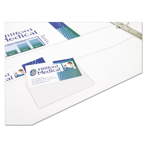 Self-adhesive Top-load Business Card Holders, Top Load, 3.5 X 2, Clear, 10/pack