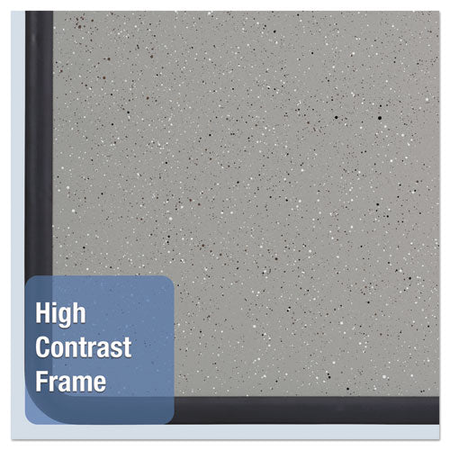 Contour Granite Board, 36 X 24, Granite Gray Surface, Black Plastic Frame