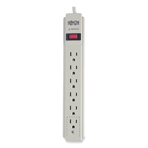 Protect It! Surge Protector, 6 Ac Outlets, 4 Ft Cord, 790 J, Light Gray