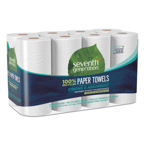 100% Recycled Paper Kitchen Towel Rolls, 2-ply, 11 X 5.4, 140 Sheets/roll, 6 Rolls/pack