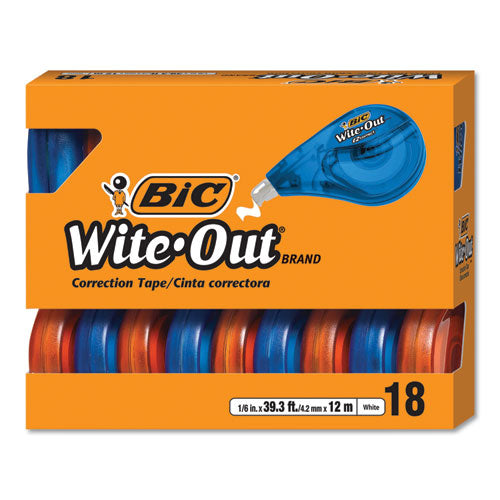 Wite-out Ez Correct Correction Tape Value Pack, Non-refillable, Blue/orange Applicators, 0.17" X 472", 10/box