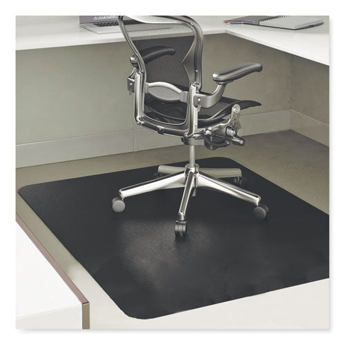 Economat All Day Use Chair Mat For Hard Floors, 45 X 53, Rectangular, Black