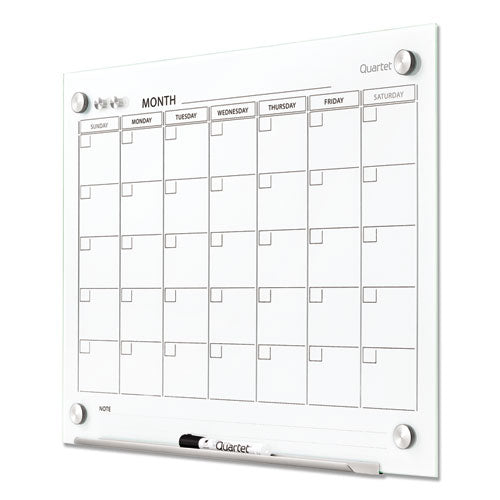 Infinity Magnetic Glass Calendar Board, One Month, 24 X 18, White Surface