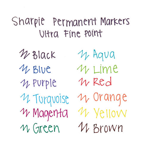 Ultra Fine Tip Permanent Marker, Extra-fine Needle Tip, Assorted Colors, Dozen