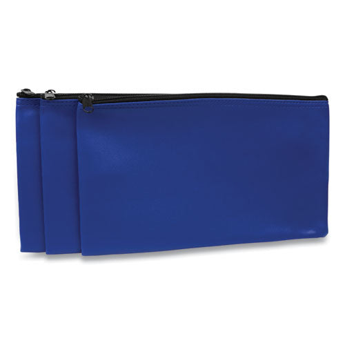 Fabric Deposit Bag, Vinyl, 6 X 11 X 1, Blue