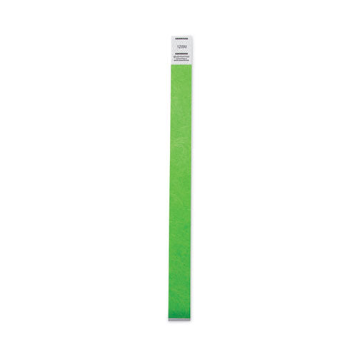 Crowd Management Wristbands, Sequentially Numbered, 9.75" X 0.75", Neon Green, 500/pack