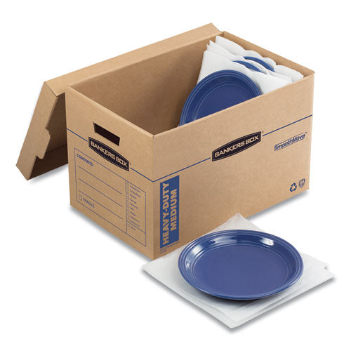Smoothmove Kitchen Moving Kit With Dividers + Foam, Half Slotted Container (hsc), Medium, 12.25" X 18.5" X 12", Brown/blue