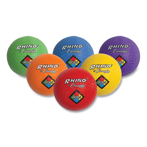 Playground Ball Set, 8.5" Diameter, Assorted Colors, 6/set