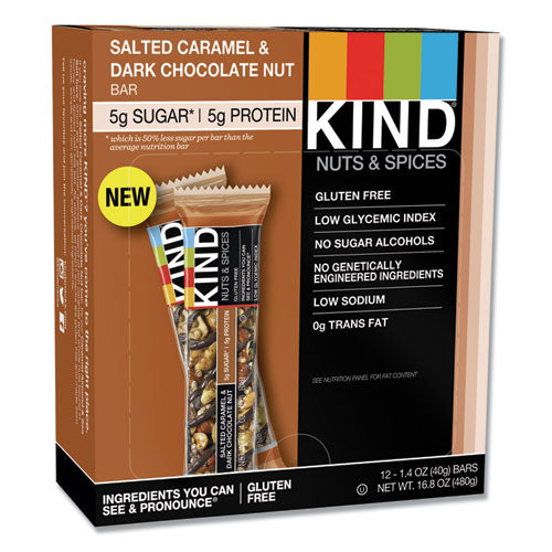 Nuts And Spices Bar, Honey Roasted Nuts/sea Salt, 1.4 Oz Bar, 12/box
