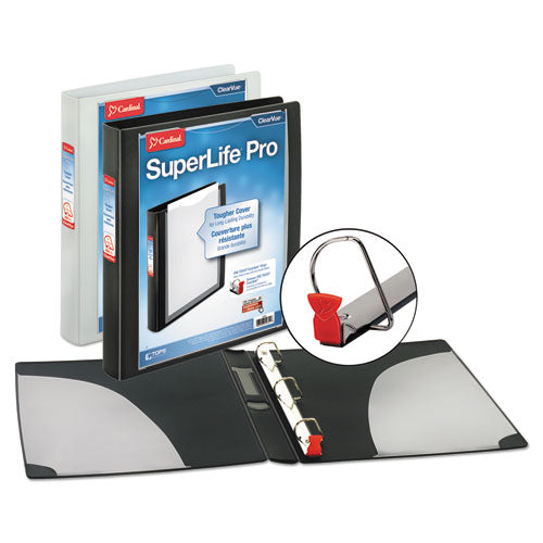 Superlife Pro Easy Open Clearvue Locking Slant-d Ring Binder, 3 Rings, 1.5" Capacity, 11 X 8.5, White