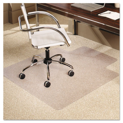 Everlife Moderate Use Chair Mat For Low Pile Carpet, Rectangular With Lip, 36 X 48, Clear