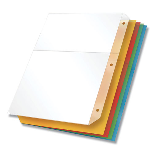 Poly Ring Binder Pockets, 8.5 X 11, Assorted Colors, 5/pack