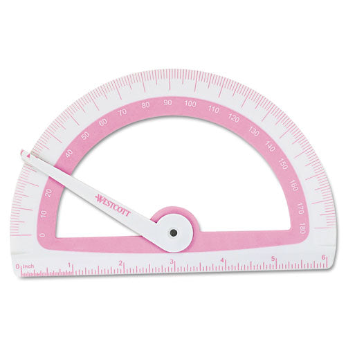 Soft Touch School Protractor With Antimicrobial Product Protection, Plastic, 6" Ruler Edge, Assorted Colors
