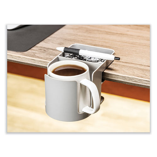 Standing Desk Cup Holder Organizer, Two Sections, 3.94 X 7.04 X 3.54, Gray