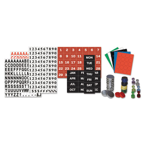 Interchangeable Magnetic Board Accessories, Numbers, Black, 0.75"h