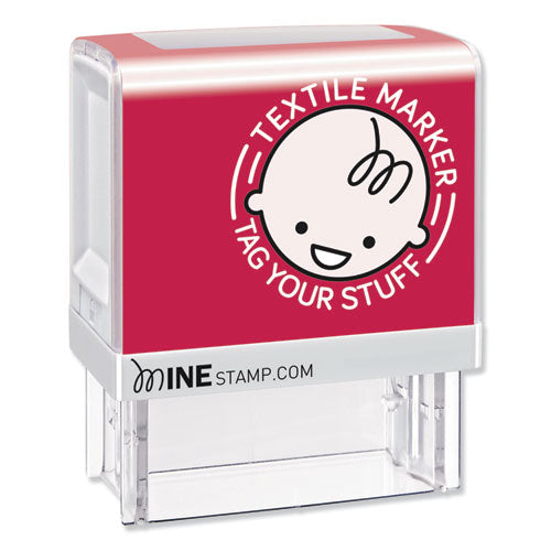 Mine Textile Stamp, 1.5" X 1.5", Black