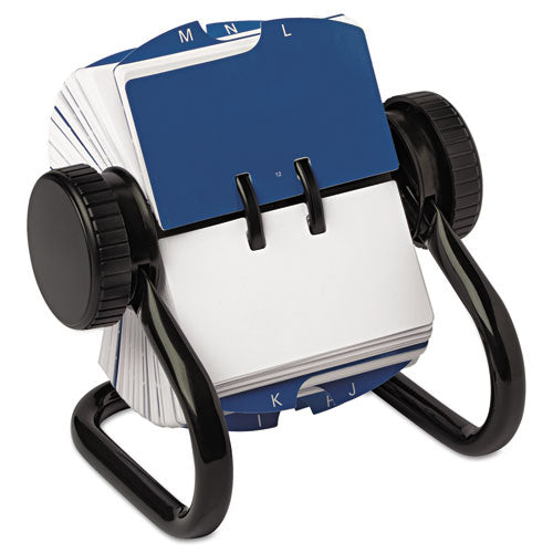 Open Rotary Card File, Holds 500 2.25 X 4 Cards, Black
