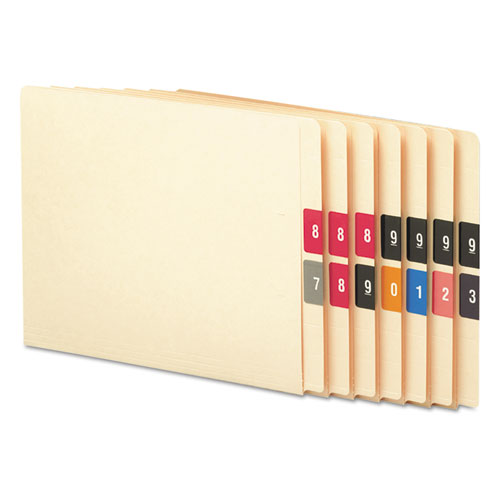 Numerical End Tab File Folder Labels, 4, 1.5 X 1.5, Orange, 250/roll