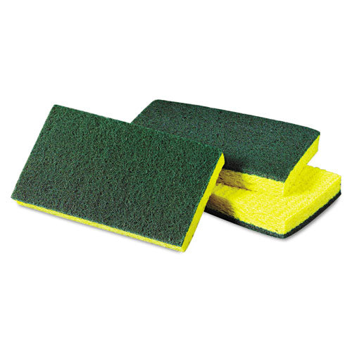 Medium-duty Scrubbing Sponge, 3.6 X 6.1, 0.7" Thick, Yellow/green, 20/carton