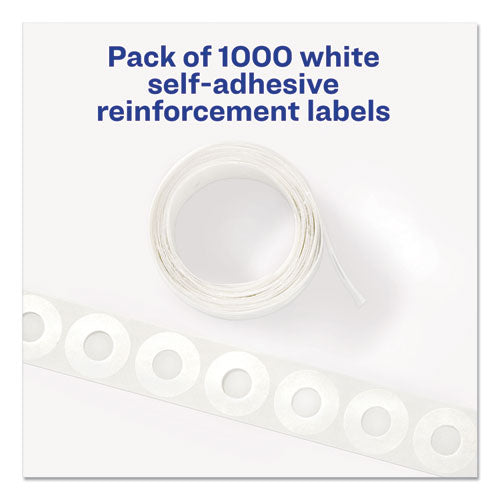 Dispenser Pack Hole Reinforcements, 0.25" Dia, White, 1,000/pack, (5720)