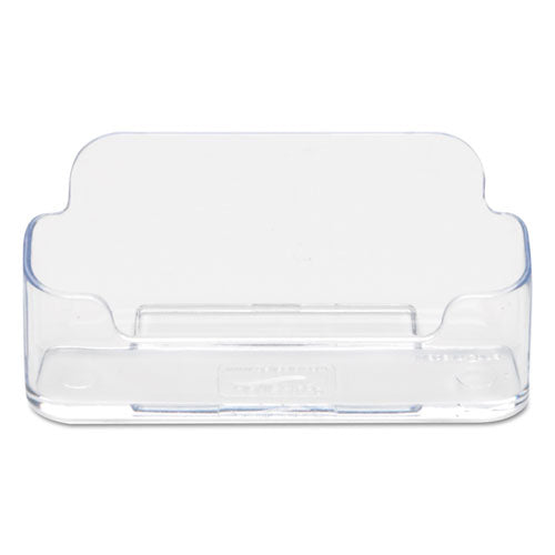 Horizontal Business Card Holder, Holds 50 Cards, 3.88 X 1.38 X 1.81, Plastic, Clear